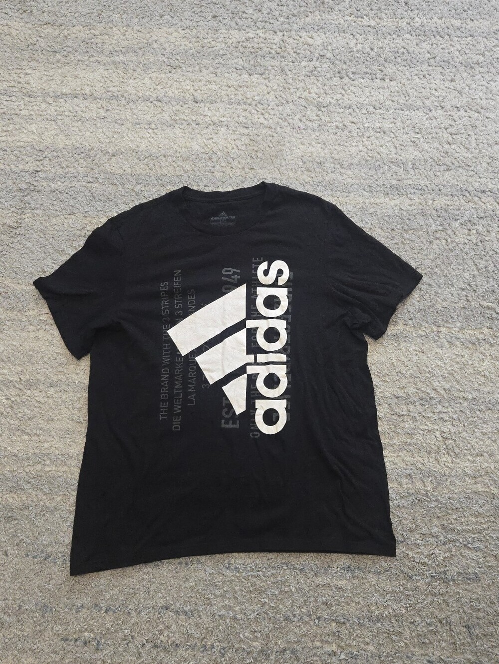 Adidas Amplifier Tee Black Graphic T-Shirt Mens L Large Short Sleeve Badge of Sp